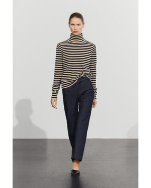 MASSIMO DUTTI Jersey Punto Cuello Cisne Mezcla Lana - Rojo