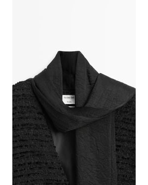 MASSIMO DUTTI Short Dress With V-Neck And Tie - Black