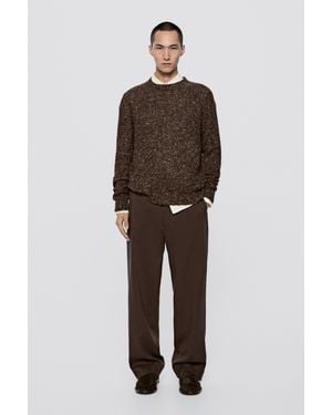MASSIMO DUTTI Melierter Strickpullover – Limited Edition - Braun