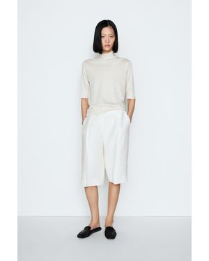 MASSIMO DUTTI Silk Blend Knit Jumper With Back Detail - White