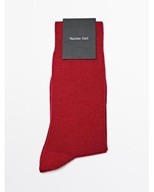 MASSIMO DUTTI Wool Blend Socks - Red