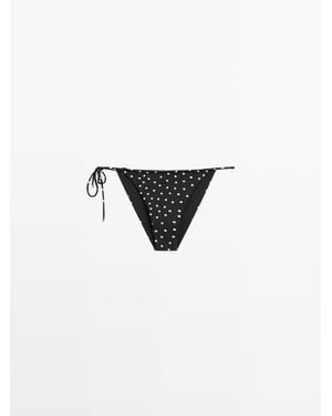 MASSIMO DUTTI Bikinibroekje Met Stippenprint - Wit
