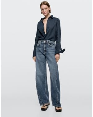 MASSIMO DUTTI Jeans Barrel Fit - Azul