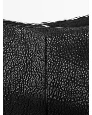 MASSIMO DUTTI Bolso Bucket Piel Napa - Negro