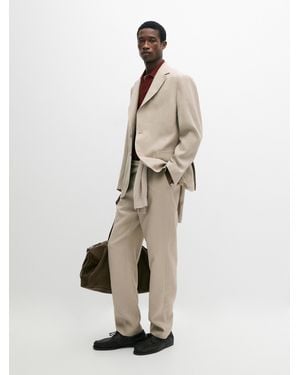 MASSIMO DUTTI Linen Suit Trousers - Natural