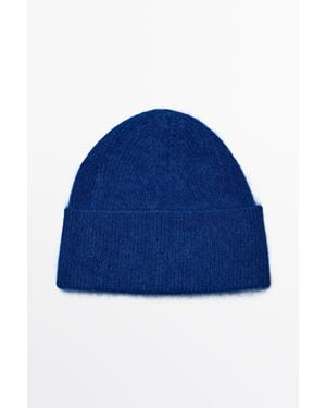 MASSIMO DUTTI 100% Cashmere Knit Beanie - Blue