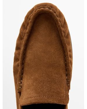 MASSIMO DUTTI Mocasín Soft Piel Serraje - Marrón