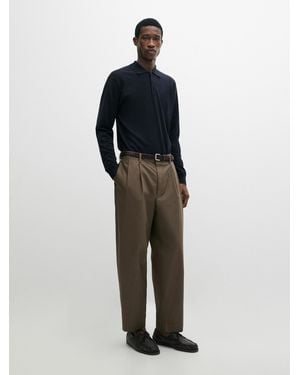 MASSIMO DUTTI Cotton Knit Polo Jumper - Multicolour