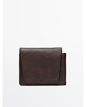MASSIMO DUTTI Nappa Leather Wallet - Brown