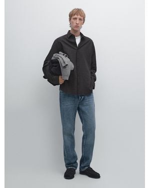 MASSIMO DUTTI Hemd Mit Karomuster Im Regular-Fit - Blau