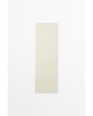 MASSIMO DUTTI Strickschal Aus Woll-Kaschmir-Mischung Mit Zopfmuster - Weiß
