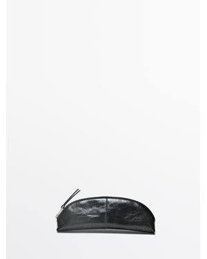 MASSIMO DUTTI Nappa Leather Case - Black