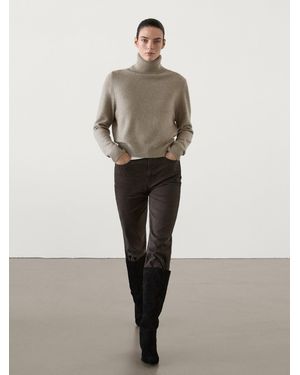 MASSIMO DUTTI Strickpullover Stehkragen 100 % Kaschmir - Mehrfarbig