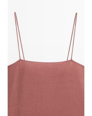 MASSIMO DUTTI Flowing Double-Layer Midi Dress - Brown
