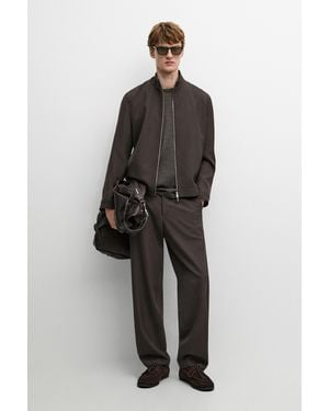 MASSIMO DUTTI 100% Cool Wool Total Look Jacket - Black
