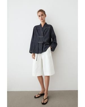 MASSIMO DUTTI Total Look Denim Overshirt - Blue