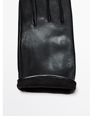 MASSIMO DUTTI Guantes Piel Napa - Negro