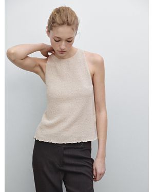 MASSIMO DUTTI Neckholder-Stricktop Mit Textur - Grau