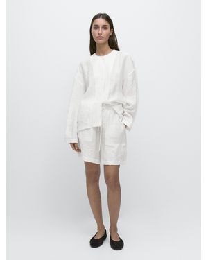 MASSIMO DUTTI Fluid Short Bermuda Shorts - White