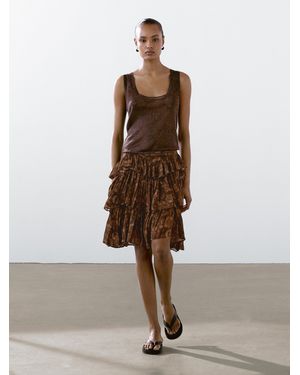 MASSIMO DUTTI Top Con Spalline - Marrone