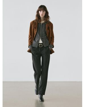 MASSIMO DUTTI Cardigan Zippé À Capuche En Laine Mélangée - Multicolore