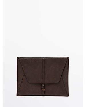 MASSIMO DUTTI Nappa Leather Ipad Case - Brown