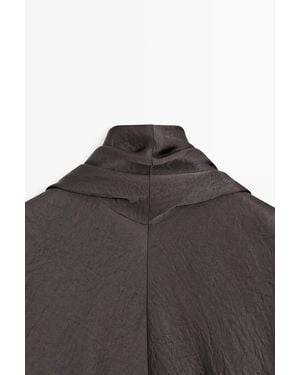 MASSIMO DUTTI Long Flowing Dress With Bow - Grey