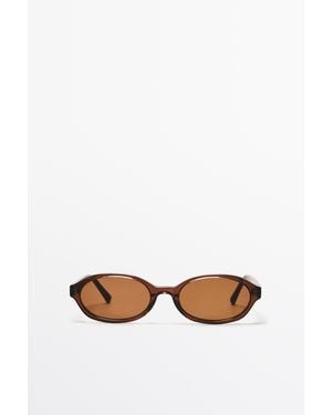 MASSIMO DUTTI Round Sunglasses - White