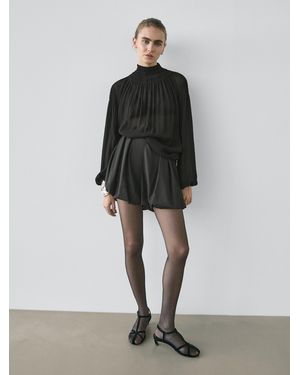 MASSIMO DUTTI Balloon Bermuda Shorts - Black
