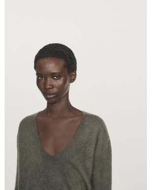 MASSIMO DUTTI Strickpullover Aus Wolle Und Kaschmir Mit V-Ausschnitt - Mehrfarbig