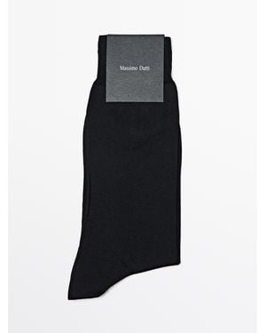 MASSIMO DUTTI Plain Smart Socks - Black