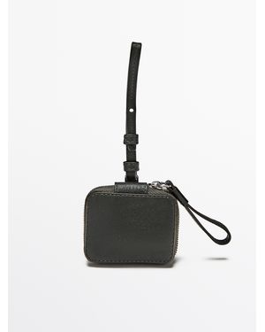 MASSIMO DUTTI Airpods Leather Case - Black
