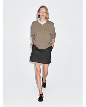 MASSIMO DUTTI Kurzer Rock Aus Kunstfell - Weiß