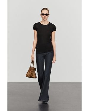 MASSIMO DUTTI Raglan-Shirt Mit Kurzen Ärmeln - Schwarz