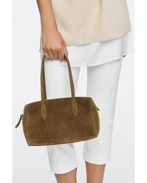 MASSIMO DUTTI Split Suede Leather Mini Satchel Bag - Multicolor