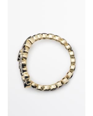 MASSIMO DUTTI Spiral Ring With Rhinestones - Metallic