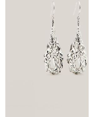 MASSIMO DUTTI Basket Weave Textured Earrings - Natural