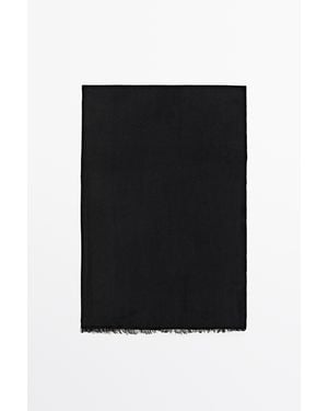 MASSIMO DUTTI Bufanda Ligera 100% Lana - Negro