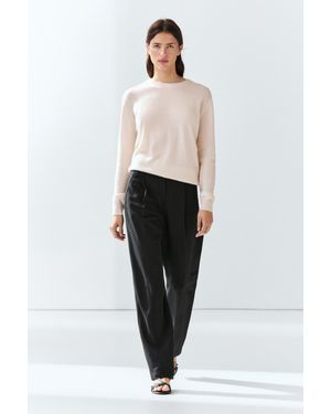 MASSIMO DUTTI 100% Cashmere Long Sleeve Jumper - White