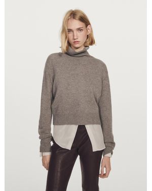 MASSIMO DUTTI Jersey Punto Corto Cashmere - Gris