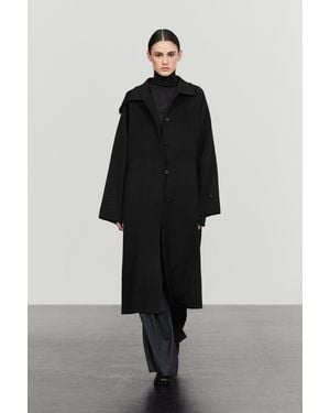 MASSIMO DUTTI Langer Mantel Aus Woll-Kaschmir-Mix - Schwarz