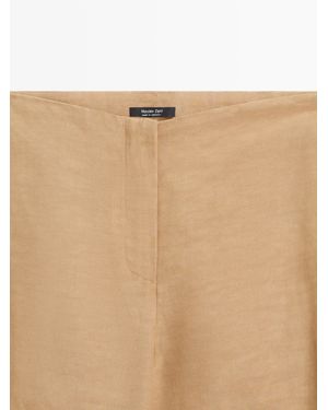MASSIMO DUTTI Flowy Short Bermuda Shorts - Natural