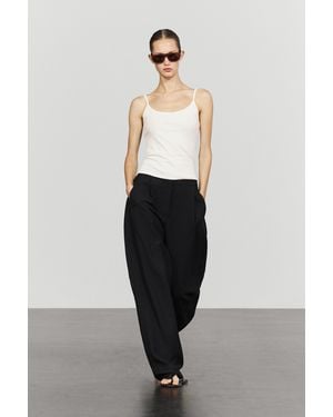 MASSIMO DUTTI Cotton Blend Strappy Top - White