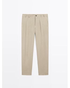 MASSIMO DUTTI Total Look 100% Linnen Broek - Wit