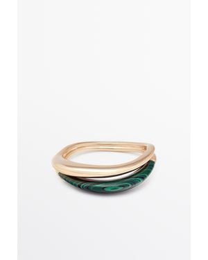 MASSIMO DUTTI Double Malachite Bracelet - White