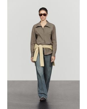 MASSIMO DUTTI Camicia A Quadretti Vichy Misto Cotone - Marrone