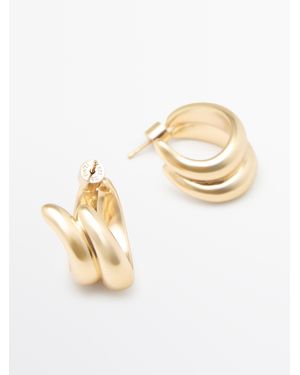 MASSIMO DUTTI Wraparound Hoop Earrings - White