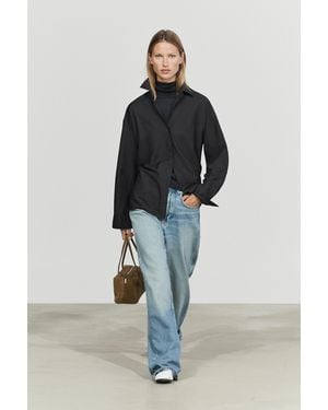 MASSIMO DUTTI Flowing Cotton Silk Shirt - Blue