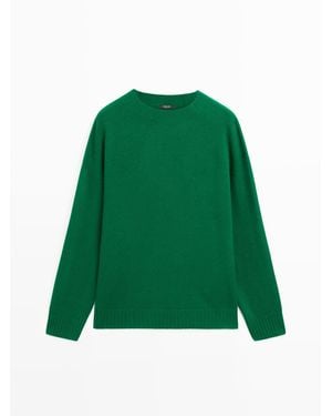 MASSIMO DUTTI Jersey Cuello Redondo Mezcla Lana - Verde