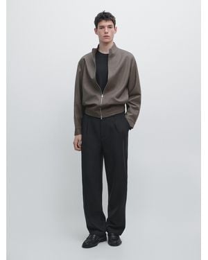 MASSIMO DUTTI Relaxed Fit Darted Pants With Wool - Multicolor
